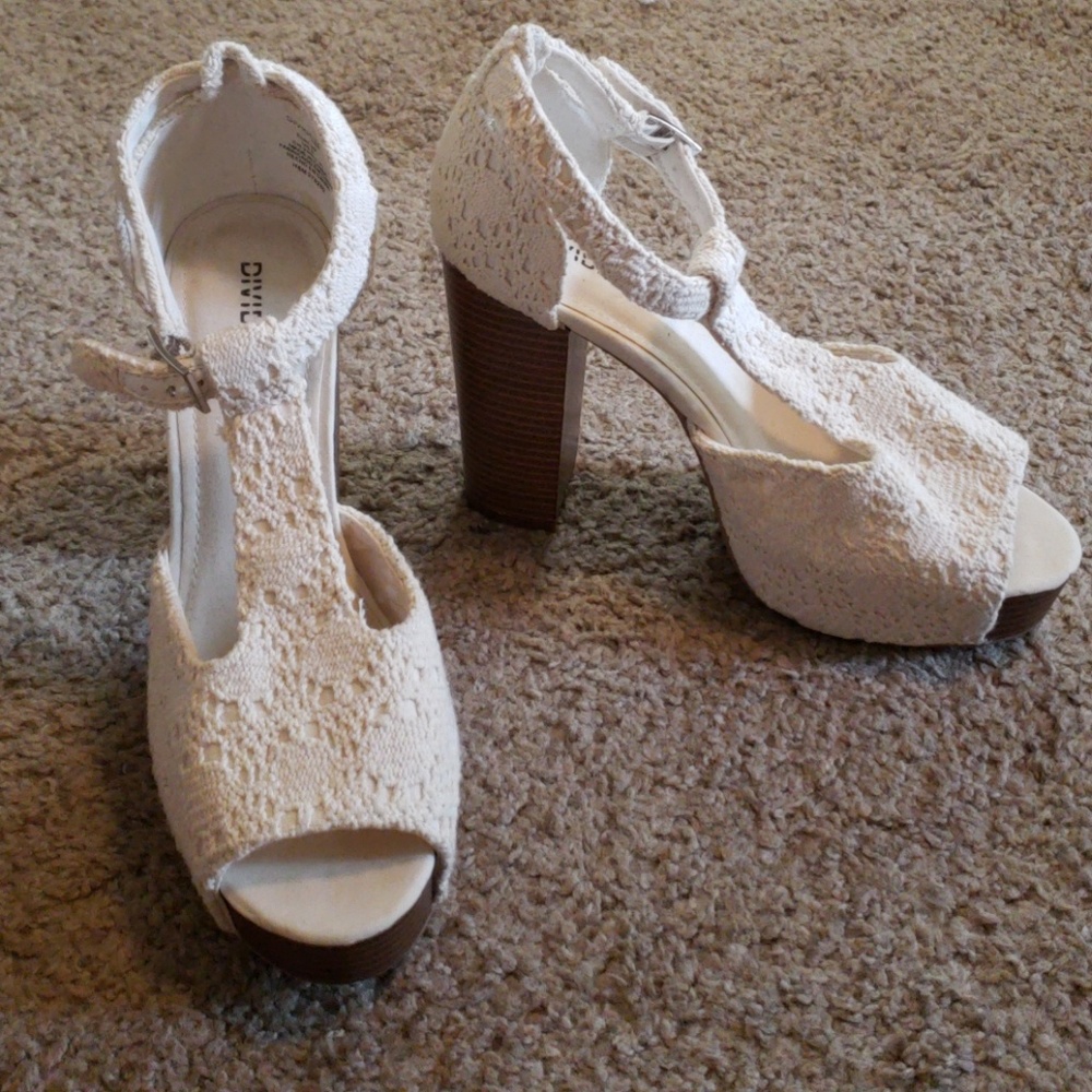 White Chunky Heels